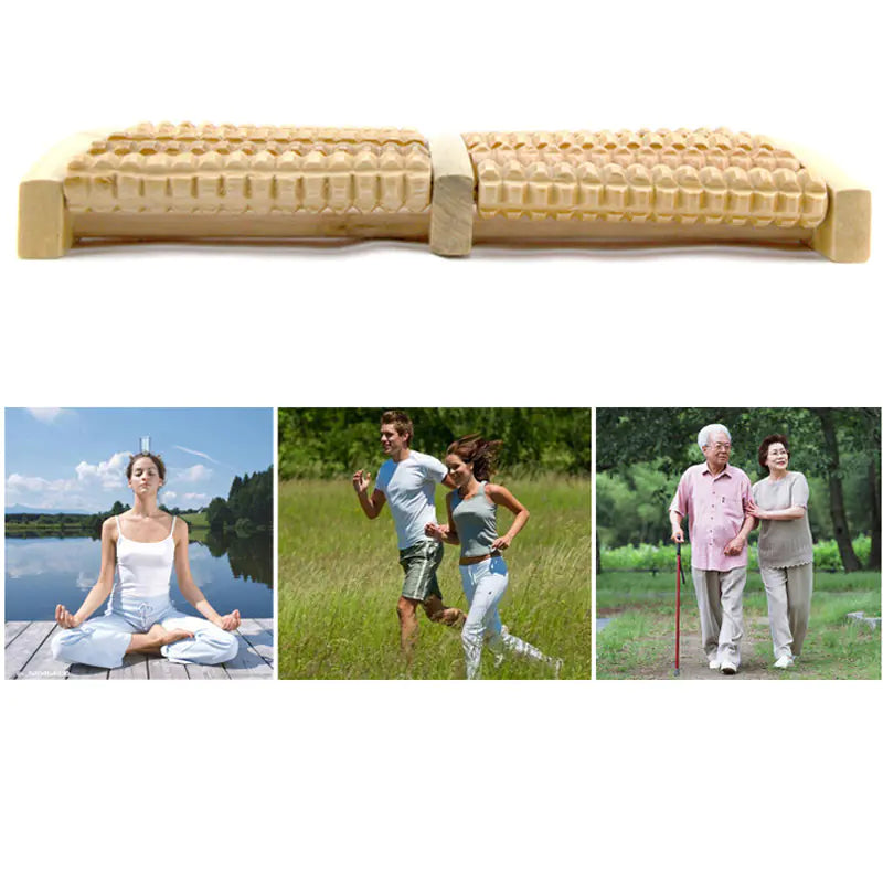 Wooden Foot Massage Roller for Acupoints and Legs